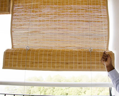 Luxury outdoor bamboo blinds on premium property